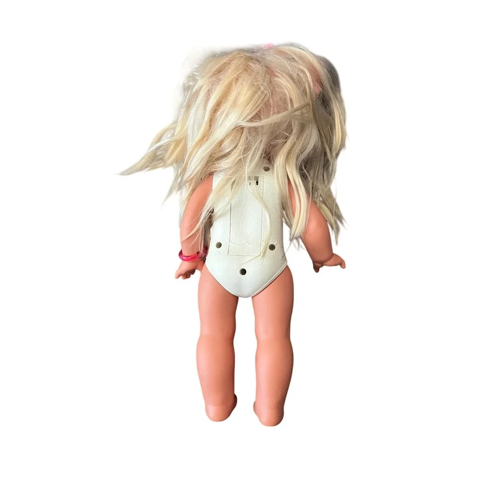 Vintage PJ Sparkles Doll 1990s‎ Blonde Pink Bow Heart Gem Bodysuit Workd